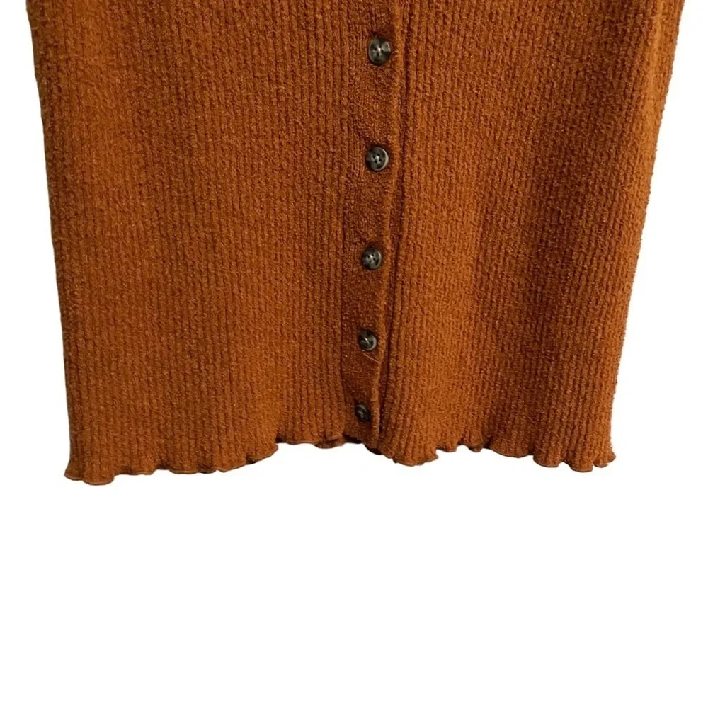 Madewell Rust Ribbed Button-Front Tank Top - Picture 6 of 9